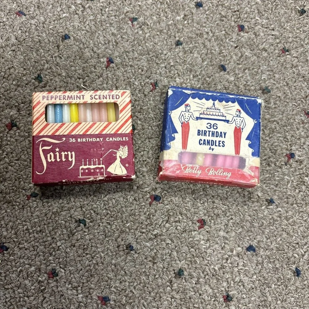 Vintage 1961 W&B Co. Twist Birthday Candles New Old Stock Case Of 12 Pks,36per